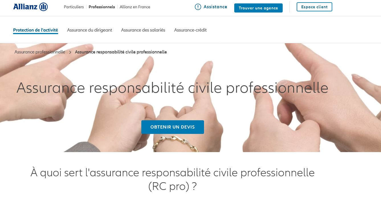 devis assurance rc pro